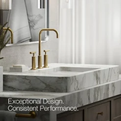 Widespread bathroom sink faucet with Lever handles, 1.2 gpm