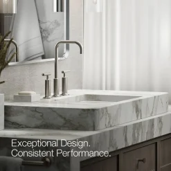 Widespread bathroom sink faucet with Lever handles, 1.2 gpm