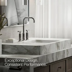 Widespread bathroom sink faucet with Lever handles, 1.2 gpm