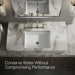 Widespread bathroom sink faucet with Lever handles, 1.2 gpm