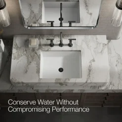 Widespread bathroom sink faucet with Lever handles, 1.2 gpm