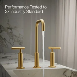 Widespread bathroom sink faucet with Lever handles, 1.2 gpm