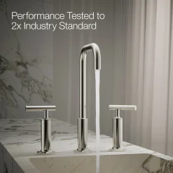 Widespread bathroom sink faucet with Lever handles, 1.2 gpm