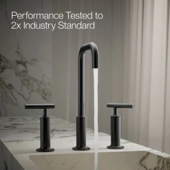 Widespread bathroom sink faucet with Lever handles, 1.2 gpm