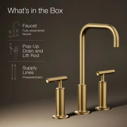 Widespread bathroom sink faucet with Lever handles, 1.2 gpm