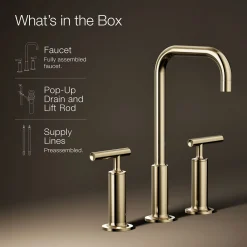 Widespread bathroom sink faucet with Lever handles, 1.2 gpm