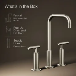 Widespread bathroom sink faucet with Lever handles, 1.2 gpm