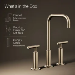 Widespread bathroom sink faucet with Lever handles, 1.2 gpm