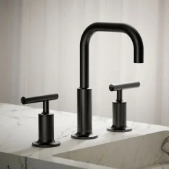 Widespread bathroom sink faucet with Lever handles, 1.2 gpm