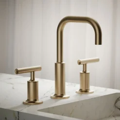 Widespread bathroom sink faucet with Lever handles, 1.2 gpm