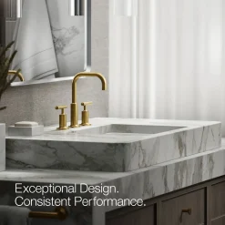 Widespread bathroom sink faucet with Lever handles, 1.2 gpm