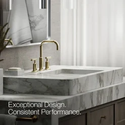 Widespread bathroom sink faucet with Lever handles, 1.2 gpm