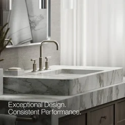 Widespread bathroom sink faucet with Lever handles, 1.2 gpm