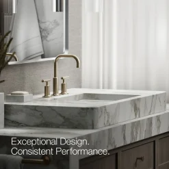 Widespread bathroom sink faucet with Lever handles, 1.2 gpm