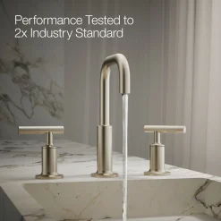 Widespread bathroom sink faucet with Lever handles, 1.2 gpm