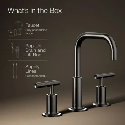 Widespread bathroom sink faucet with Lever handles, 1.2 gpm