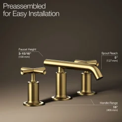 Widespread bathroom sink faucet with Cross handles, 1.2 gpm