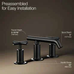 Widespread bathroom sink faucet with Cross handles, 1.2 gpm