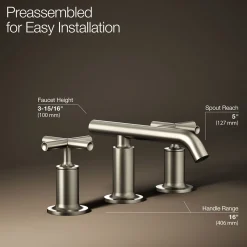 Widespread bathroom sink faucet with Cross handles, 1.2 gpm