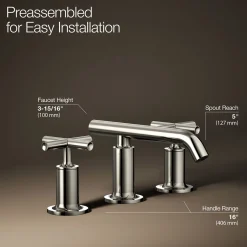 Widespread bathroom sink faucet with Cross handles, 1.2 gpm
