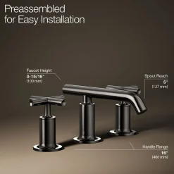 Widespread bathroom sink faucet with Cross handles, 1.2 gpm