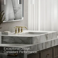 Widespread bathroom sink faucet with Cross handles, 1.2 gpm