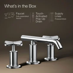 Widespread bathroom sink faucet with Cross handles, 1.2 gpm