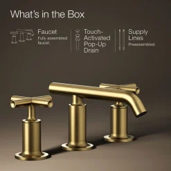 Widespread bathroom sink faucet with Cross handles, 1.2 gpm