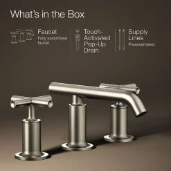 Widespread bathroom sink faucet with Cross handles, 1.2 gpm