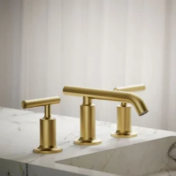 Widespread bathroom sink faucet with Lever handles, 1.2 gpm