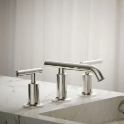 Widespread bathroom sink faucet with Lever handles, 1.2 gpm