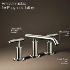 Widespread bathroom sink faucet with Lever handles, 1.2 gpm