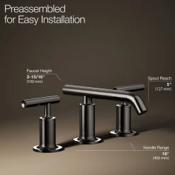 Widespread bathroom sink faucet with Lever handles, 1.2 gpm
