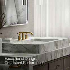 Widespread bathroom sink faucet with Lever handles, 1.2 gpm