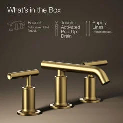 Widespread bathroom sink faucet with Lever handles, 1.2 gpm