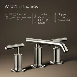 Widespread bathroom sink faucet with Lever handles, 1.2 gpm