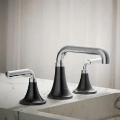Widespread bathroom sink faucet, 0.5 gpm