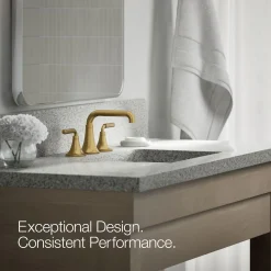 Widespread bathroom sink faucet, 0.5 gpm