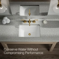 Widespread bathroom sink faucet, 0.5 gpm
