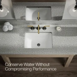 Widespread bathroom sink faucet, 0.5 gpm