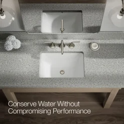Widespread bathroom sink faucet, 0.5 gpm