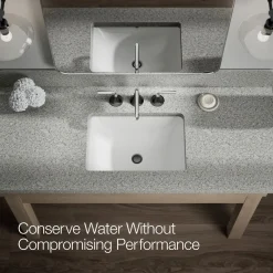 Widespread bathroom sink faucet, 0.5 gpm