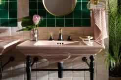 Widespread bathroom sink faucet, 0.5 gpm