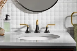Widespread bathroom sink faucet, 0.5 gpm