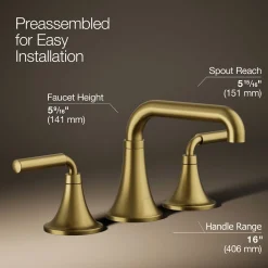 Widespread bathroom sink faucet, 1.2 gpm