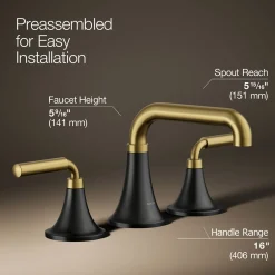 Widespread bathroom sink faucet, 1.2 gpm