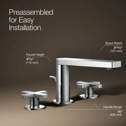 Widespread bathroom sink faucet with Cross handles, 1.2 gpm