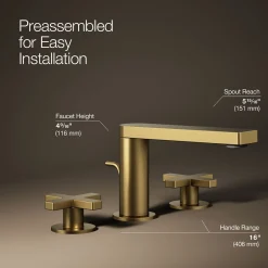 Widespread bathroom sink faucet with Cross handles, 1.2 gpm