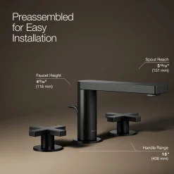 Widespread bathroom sink faucet with Cross handles, 1.2 gpm