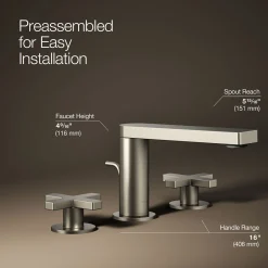 Widespread bathroom sink faucet with Cross handles, 1.2 gpm